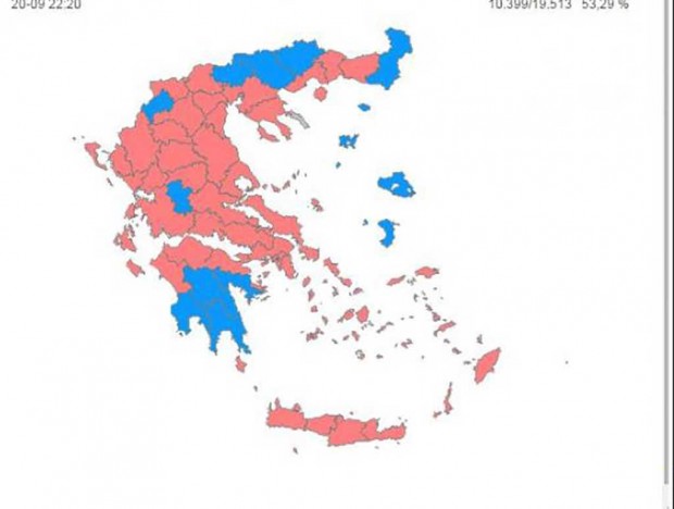 Τα υψηλότερα και χαμηλότερα ποσοστά για ΣΥΡΙΖΑ και ΝΔ πανελλαδικά