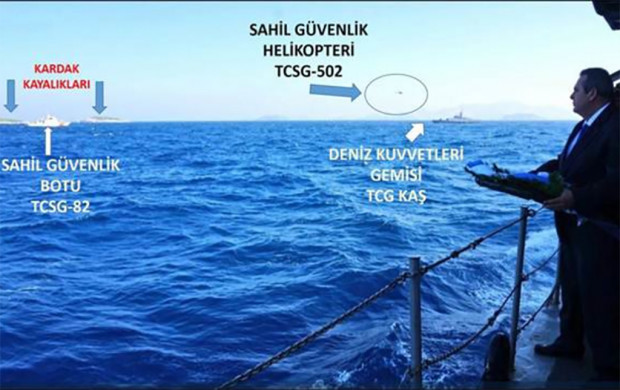 Hurriyet:Τουρκικά πλοία εμπόδισαν τον Καμμένο να προσεγγίσει τα Ιμια (Βίντεο)