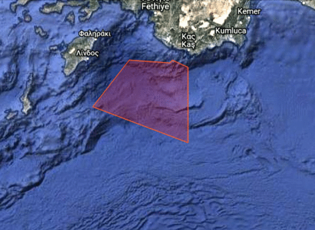 Νέα πρόκληση από την Αγκυρα – Δεσμεύει και δεύτερη περιοχή για άσκηση που περιλαμβάνει και το Καστελόριζο