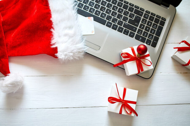 New Year and Christmas online shopping at home