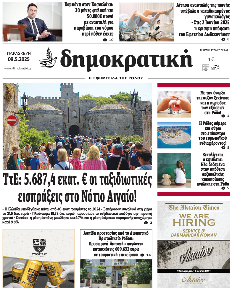 Πρωτοσέλιδο Δημοκρστικής