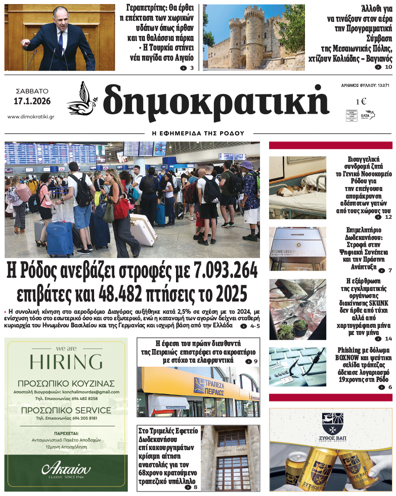 Πρωτοσέλιδο Δημοκρστικής