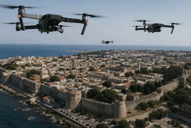 Drones πάνω από τα κεφάλια πολιτών και τουριστών στη Μεσαιωνική Πόλη! Σύστημα διαρκούς επιτήρησης πολιτών από ιδιώτη σχεδιάζει ο Δήμος Ρόδου! (audio)