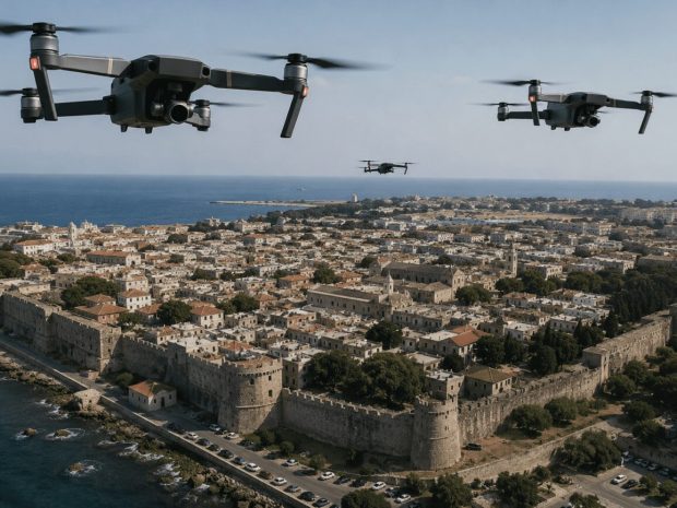 Drones πάνω από τα κεφάλια πολιτών και τουριστών στη Μεσαιωνική Πόλη! Σύστημα διαρκούς επιτήρησης πολιτών από ιδιώτη σχεδιάζει ο Δήμος Ρόδου! (audio)