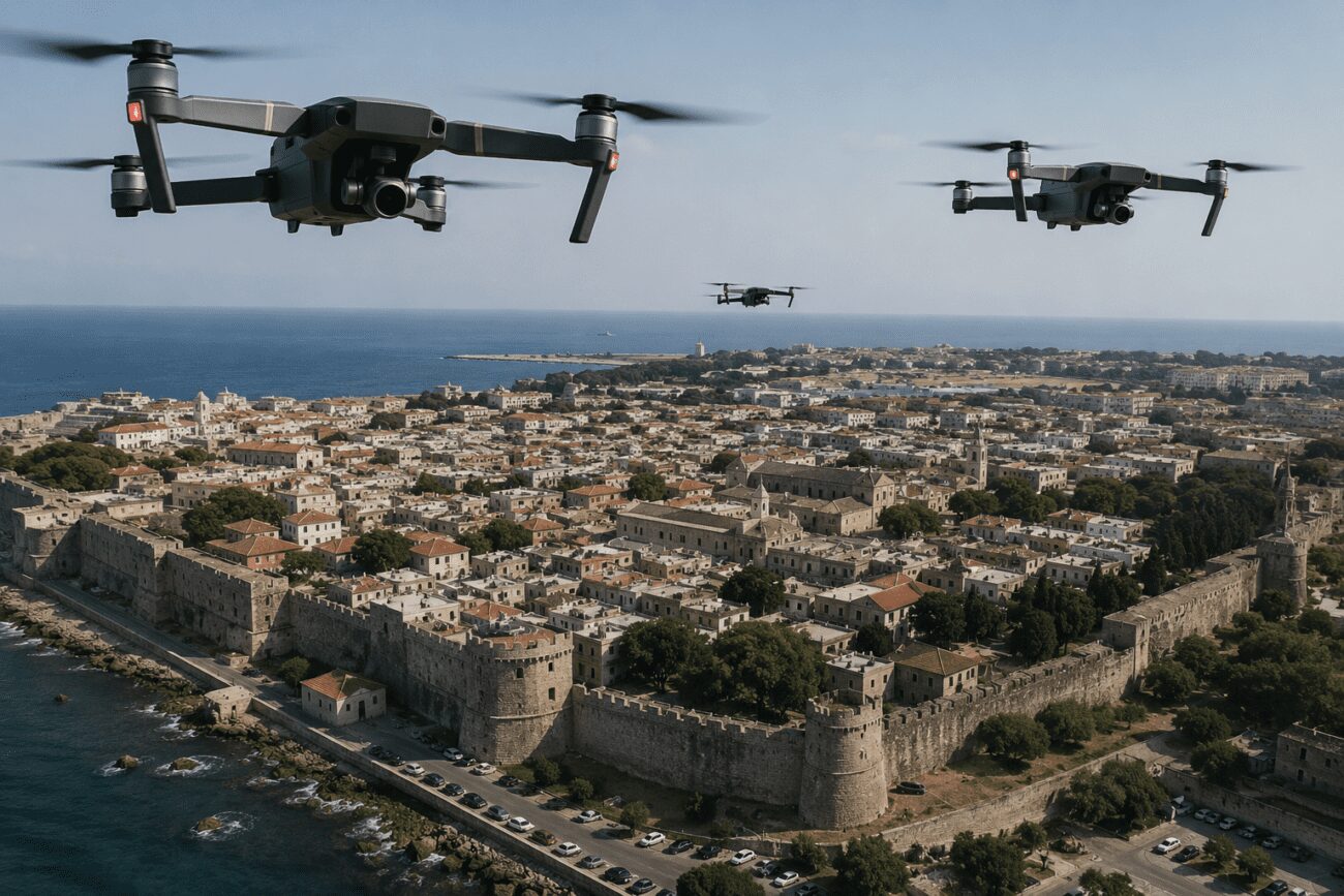 Drones πάνω από τα κεφάλια πολιτών και τουριστών στη Μεσαιωνική Πόλη! Σύστημα διαρκούς επιτήρησης πολιτών από ιδιώτη σχεδιάζει ο Δήμος Ρόδου! (audio)