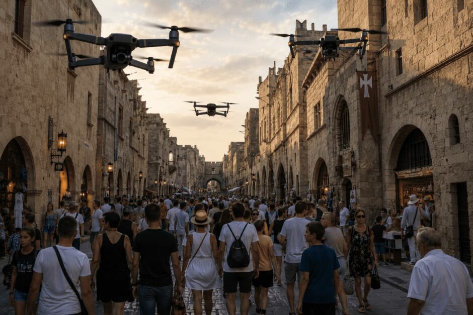 Drones πάνω από τα κεφάλια πολιτών και τουριστών στη Μεσαιωνική Πόλη! Σύστημα διαρκούς επιτήρησης πολιτών από ιδιώτη σχεδιάζει ο Δήμος Ρόδου! (audio)