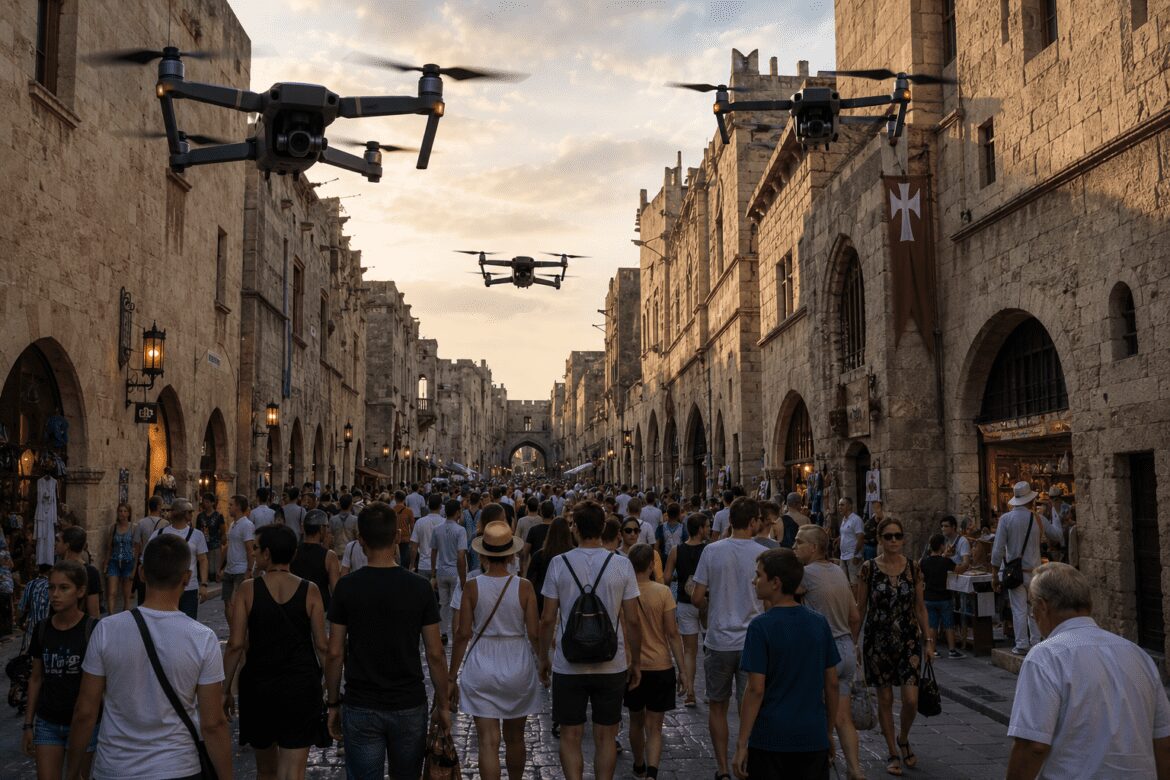 Drones πάνω από τα κεφάλια πολιτών και τουριστών στη Μεσαιωνική Πόλη! Σύστημα διαρκούς επιτήρησης πολιτών από ιδιώτη σχεδιάζει ο Δήμος Ρόδου! (audio)