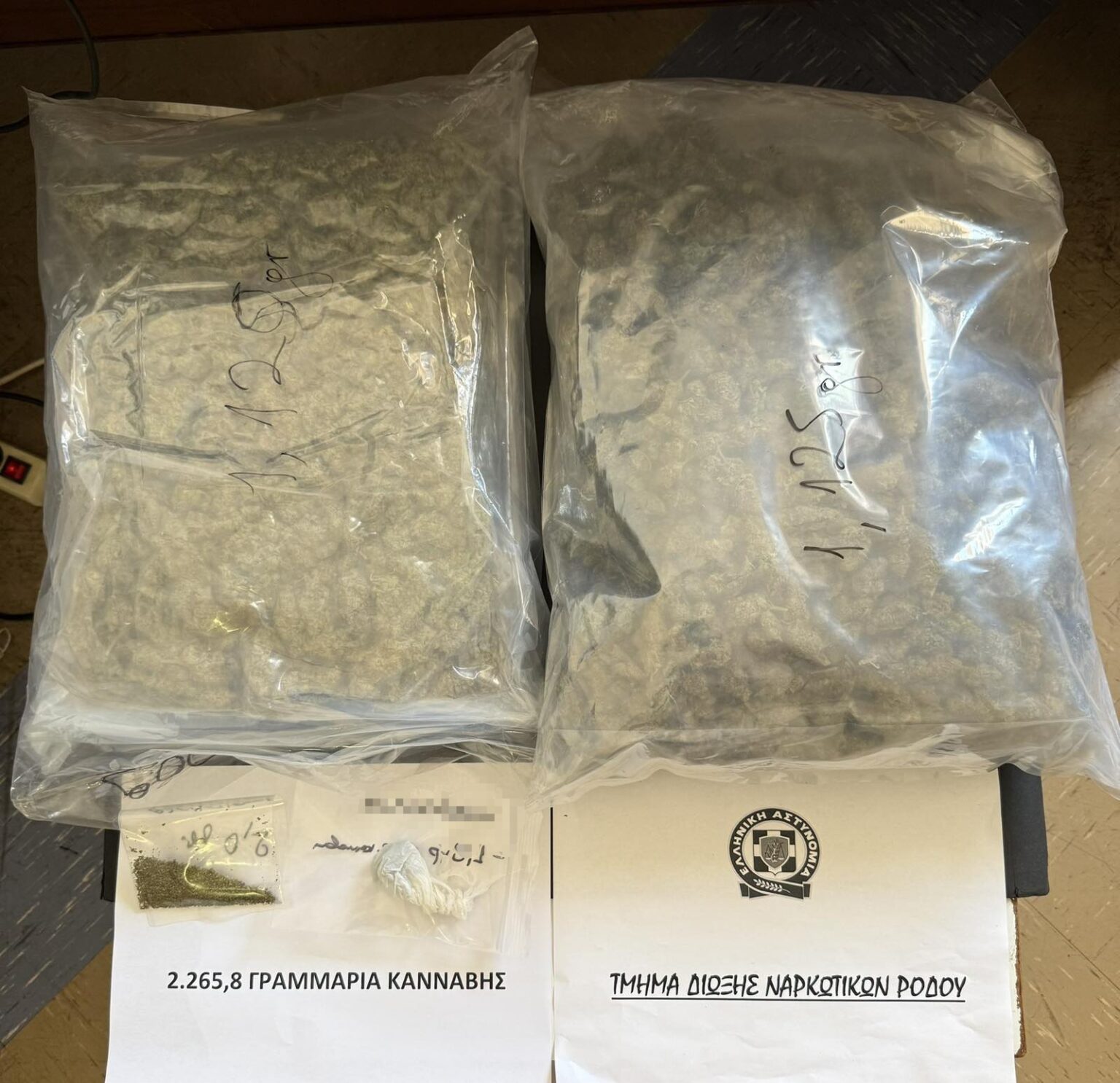 Βαλίτσα με 7 κιλά κάνναβη έκρυβε το κύκλωμα του Παραδεισίου με λεία 22.500 ευρώ