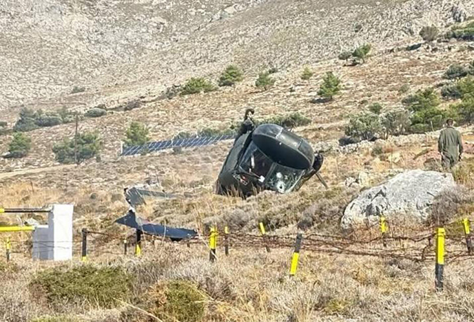 Βαριά προσγείωση στρατιωτικού ελικοπτέρου στην Κάλυμνο – Επέβαινε ο διοικητής της 80 ΑΔΤΕ