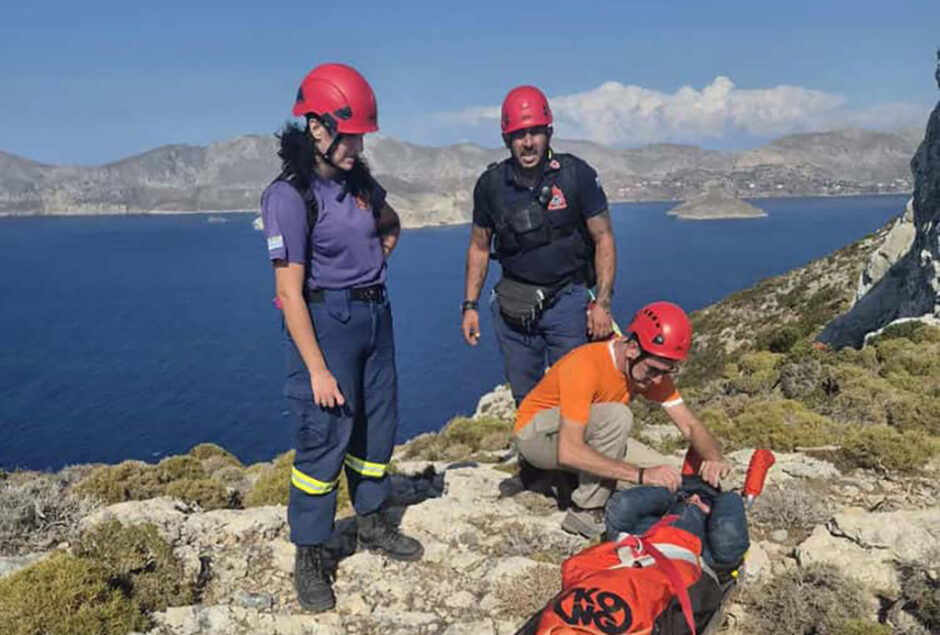 Επιχείρηση διάσωσης τραυματισμένου Γάλλου σε δύσβατη περιοχή βορειοδυτικά Τελένδου